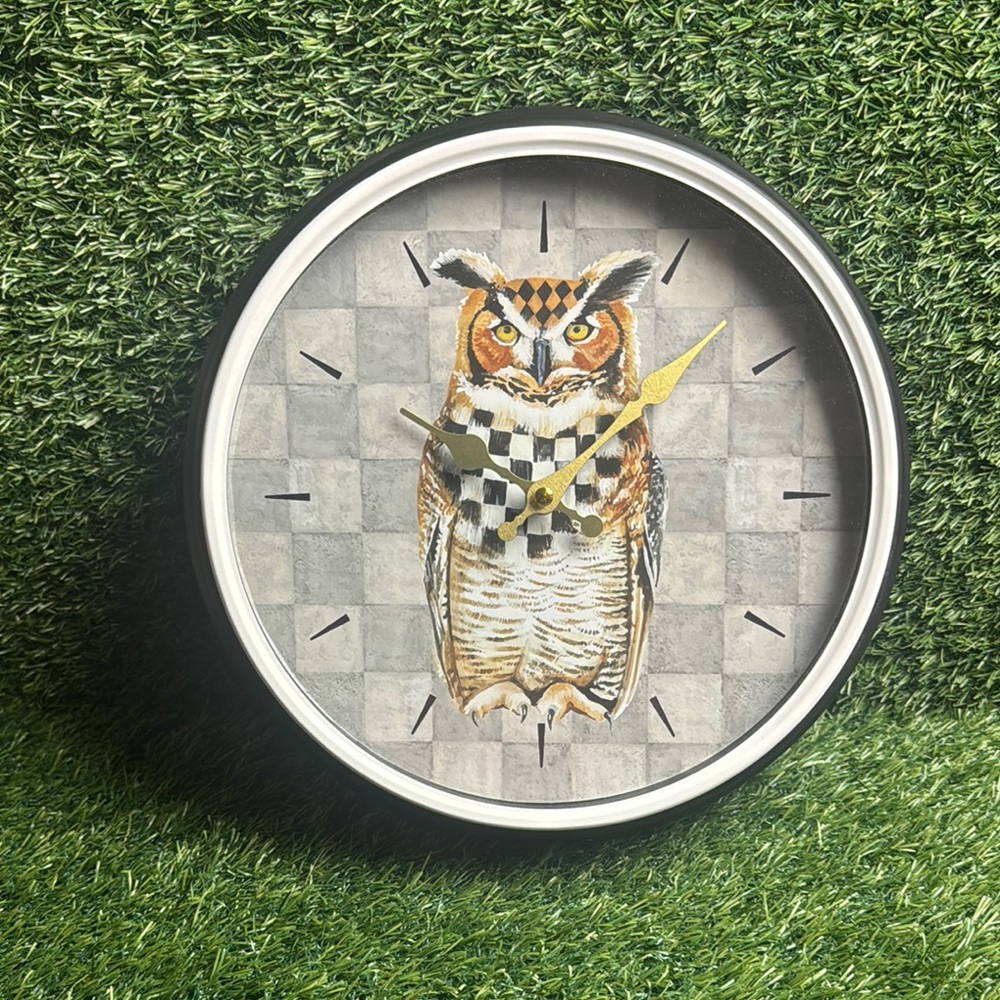 Mackenzie Childs Owl Design Wall Clock NWOB